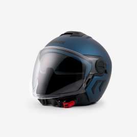 Casco Moto Jet Blauer DJ-01 MONO Blu Opaco Doppia visiera ECE2206