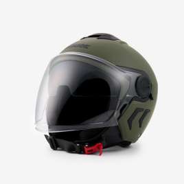 Casco Moto Jet Blauer DJ-01 MONO Verde Opaco Doppia visiera ECE2206