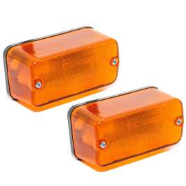 COPPIA FRECCE DESTRA SINISTRA COMPLETE ARANCIO GEMME ORIGINALE PIAGGIO APE P 50 TL3T