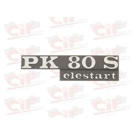 TARGHETTA PK 80 S ELESTART PER COFANO LATERALE VESPA RIF. PIAGGIO 198199