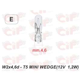 Lampadina Tutto Vetro W2X4,6d -T5 Mini Wedge (12v 1,2w)-