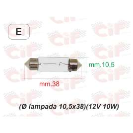 Lampadina A Siluro (Ø Lampada 10,5X38) (12v 10w)