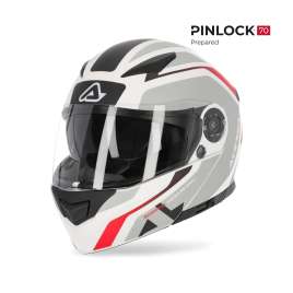 Casco Modulare Moto Acerbis Rederwel Bianco Rosso Opaco