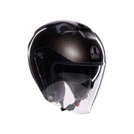 Casco JET Moto scooter AGV IRIDES E2206 MONO ASFALTO GREY Grigio Nero Lucido