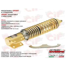 AMMORTIZZATORE ANTERIORE CARBONE REGOLABILE VERSIONE ORO VESPA PX 125 150 200