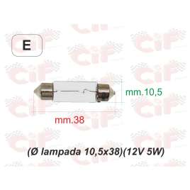 Lampadina A Siluro (Ø Lampada 10,5X38) (12v 5w)