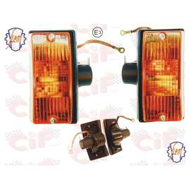 Coppia Frecce Anteriori Originale Siem - Plastica Arancio Vespa PX