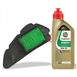 KIT TAGLIANDO FILTRO ARIA OLIO CASTROL 10W30 POWER 1 HONDA SH 125 150 2013-2015