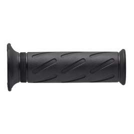 Coppia manopole Domino nere moto Suzuki style 124mmm sx /123mm dx aperte