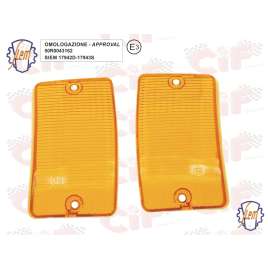 Coppia Plastiche Arancio Siem Omologate Per Frecce Anteriori Vespa PK 50-125 Xl