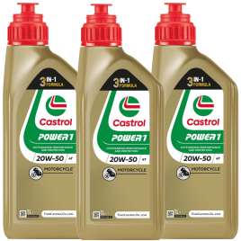 3LT OLIO MOTORE LUBRIFICANTE MINERALE CASTROL POWER 1 4T 20W50 PER MOTO CUSTOM