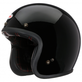 Casco Bell Custom 500 Nero Lucido Vintage Gloss Black Solid Helmet Moto Custom