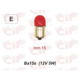 Lampadina Ba 15s (12v-5w) Luce Posizione (Colore Rosso)