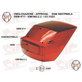 Gemma Corpo Luminoso Rosso Siem Per Fanale Posteriore Vespa Vespa PX 125-150-200e