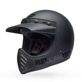 Casco Bell MOTO-3 Blackout ECE 2206 Nero Opaco Vintage Helmet