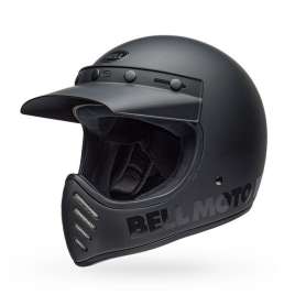 Casco Bell MOTO-3 Blackout Nero Opaco Vintage Helmet