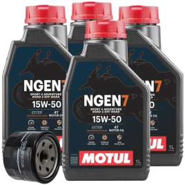 Kit Tagliando 4L Olio Motul NGEN 7 15W-50 API SP JASO MA2 + Filtro BMW R1200GS RIF. 11427673541