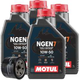 Kit Tagliando 4L Olio Motul NGEN 7 10W-50 API SP JASO MA2 + Filtro Suzuki HF138