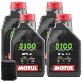 KIT TAGLIANDO 4LT MOTUL 5100 10W40 + FILTRO HF138 / COF038 MOTO SUZUKI