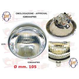Fanale Anteriore Faro Vespa 125 Vna Vnb Completo Di Portalampada Siem -Ø Mm.105