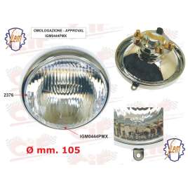 Fanale Anteriore Faro Siem Completo Di Portalampada-Ø Mm.105 Vespa 125 Vmt 53-54