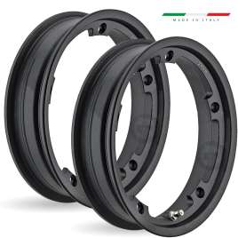 KIT 2 CERCHI IN LEGA RIBASSATI TUBELESS NERO VESPA 50 SPECIAL ELESTART PX ARCOBALENO 150 PK 50