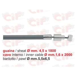 TRASMISSIONE CAMBIO LUNGA(GUAINA 4,5x1,80)CON CAVO INT.1,6x2,0