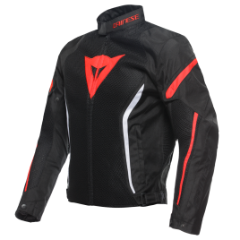 DAINESE GIACCA MOTO SPORTIVA TESSUTO AIR CRONO 2 TEX JACKET ESTIVA TRASPIRANTE BLACK/RED NERO ROSSO