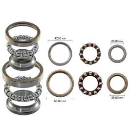 SERIE CALOTTE CUSCINETTI GABBIE STERZO COMPLETE SUPERIORI INFERIORI HODA SH 300 I 2007-2011