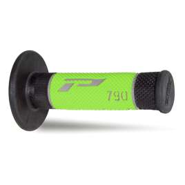 Coppia Manopole PROGRIP MX Moto Cross Enduro Off-Road 790-231 Tripla Densità Grigio/Verde/Nero Chiuse