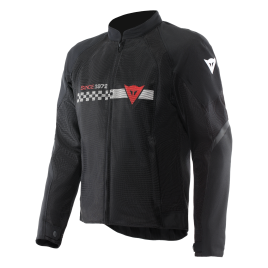 Giacca Moto estiva uomo Dainese HEROSPHERE AIR TEX JACKET Nero White Stripes