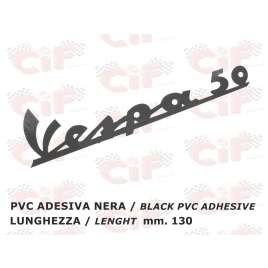 TARGHETTA VESPA 50 ADESIVA NERA PER SCUDO ANTERIORE VESPA 50 1963-1971