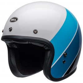 Casco Bell Custom 500 RIF Bianco Blu Lucido Vintage Helmet Moto Custom