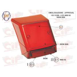 Corpo Luminoso Rosso Siem Omologato/Marcato Per Fanale Posteriore Vespa PK 50 Xl - Rush