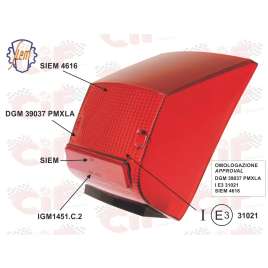 Gemma Corpo Luminoso Rosso Siem Per Fanale Posteriore Vespa PX 125-150-200 E Arcobaleno