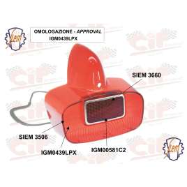 Kit Corpo Luminoso Siem + Guarnizione Per Fanale Posteriore Vespa 125 Gs Gl 150