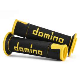 Coppia manopole Domino Road-Racing universale moto colore nero/giallo 120mm A45041C4740B7-0