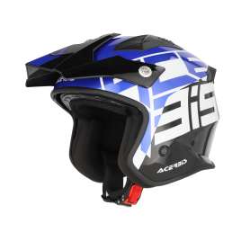 Casco Jet Acerbis JET ARIA GRAPHIC Nero Blu Moto Scooter ECE 2206