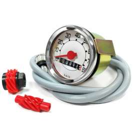 KIT COMPLETO CONTACHILOMETRI TACHIMETRO SCALA 0-80 KM/H PIAGGIO VESPA 50 L R N FARO TONDO