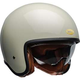Casco Moto Jet Bell TX501 Vintage White Bianco Lucido Ece 06