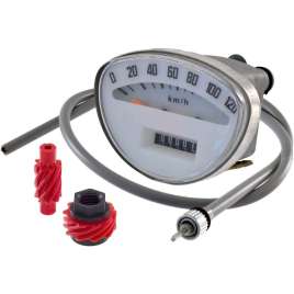 KIT CONTACHILOMETRI FONDO BIANCO SCALA 120 Km/h PIAGGIO VESPA 125 ET3 PRIMAVERA