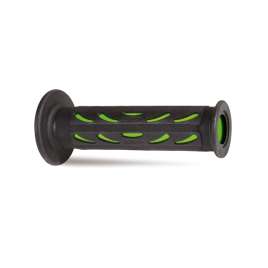 Coppia Manopole PROGRIP Universale Moto Strada 724-OE-198 Doppia Densità Verde/Nero Con Foro