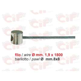 CAVO INTERNO FRIZIONE (FILO Ø 1,90x1,80)(BARILOTTO  ø 8x8)