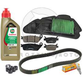 KIT TAGLIANDO HONDA SH 125 ie (STAR & STOP) 2013-2016 OLIO CANDELA CINGHIA RULLI PASTIGLIE