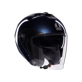 Casco JET Moto scooter AGV IRIDES E2206 MONO PROFONDO BLUE Metallizzato Lucido