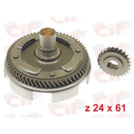 CAMPANA FRIZIONE RAPPORTI z 24x61 DENTI ELICOIDALI VESPA 125 PRIMAVERA - ET3 - PK 125
