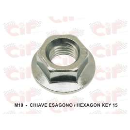 DADO FLANGIATO M10 - ESAGONO CHIAVE mm.15