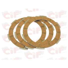 SERIE DISCHI FRIZIONE NR. 3 DISCHI IN SUGHERO VESPA PK FL FL2 50-125 RUSH HP N
