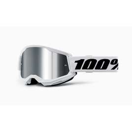 MASCHERA 100% STRATA 2 JUNIOR WHITE - LENTE A SPECCHIO ARGENTO