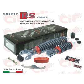 KIT "SPORT RS" AMMORTIZZATORE ANTERIORE+POSTERIORE CON GHIERA DI REGISTRO ROSSA